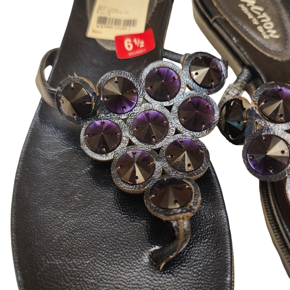 Kenneth Cole Reaction Royal Blue Jeweled Thong Sandals Size 6.5 - Picture 5 of 5